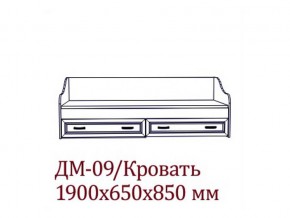 ДМ-09 Кровать (Без матраца 0,8*1,86 ) в Катав-Ивановске - katav-ivanovsk.magazin-mebel74.ru | фото