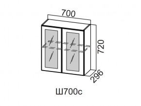 Ш700с/720 Шкаф навесной 700/720 (со стеклом) в Катав-Ивановске - katav-ivanovsk.magazin-mebel74.ru | фото